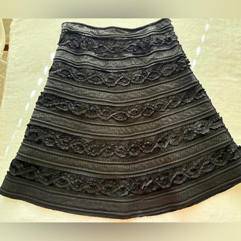 Carolina Herrera Black Textured A-Line Skirt